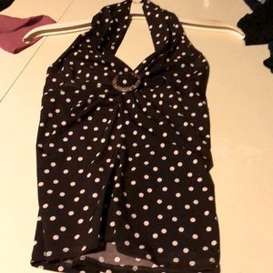 Body central backless halter